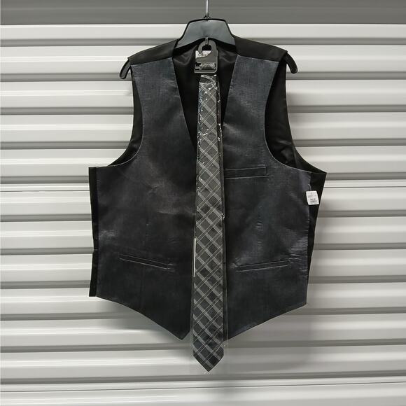 Calvin Klein Other - Calvin Klein Men's Suit Vest Tie Set Size XL Gray Business Casual Office Wedding